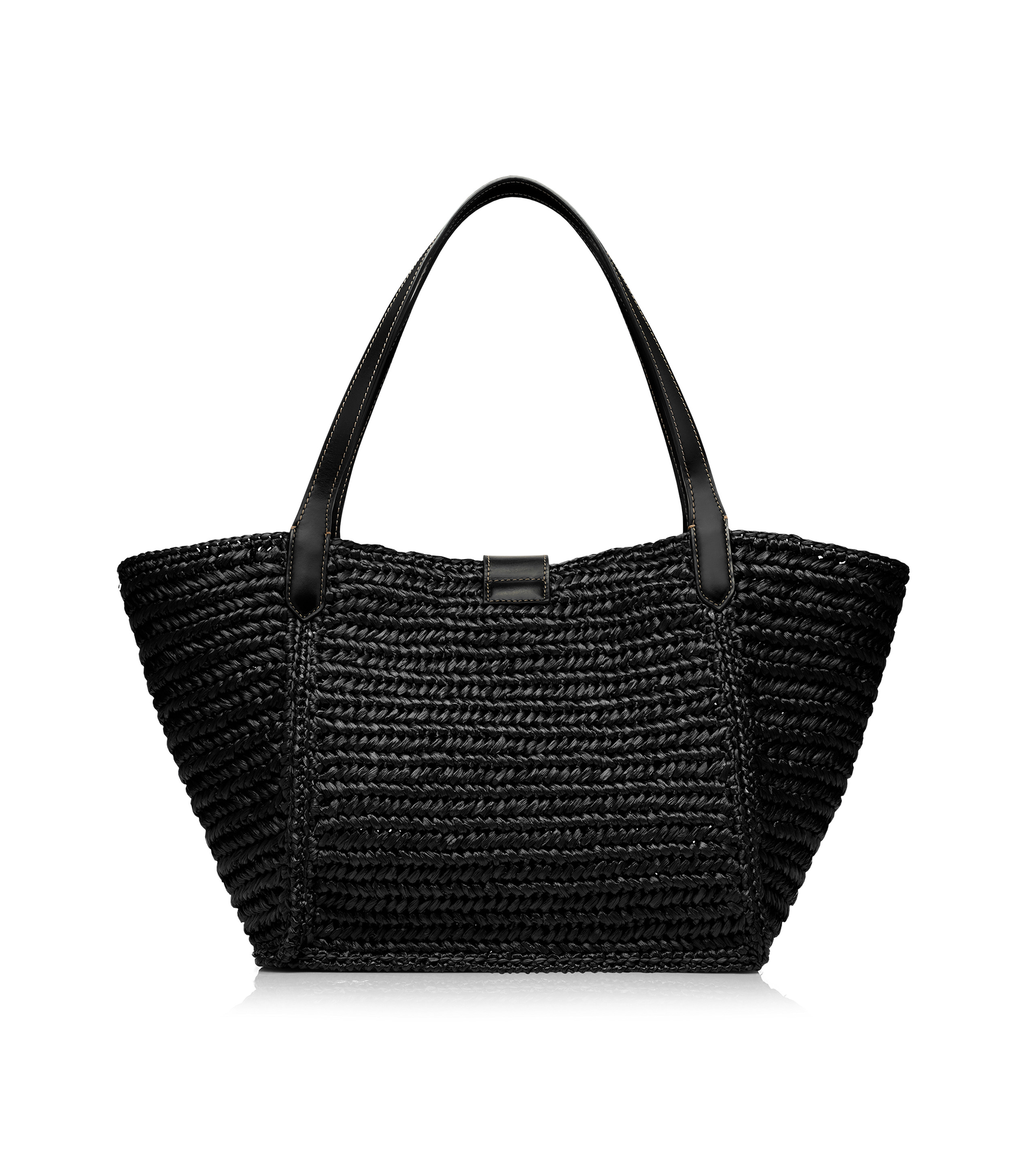 RAFFIA AND LEATHER TARA MEDIUM TOTE - 3