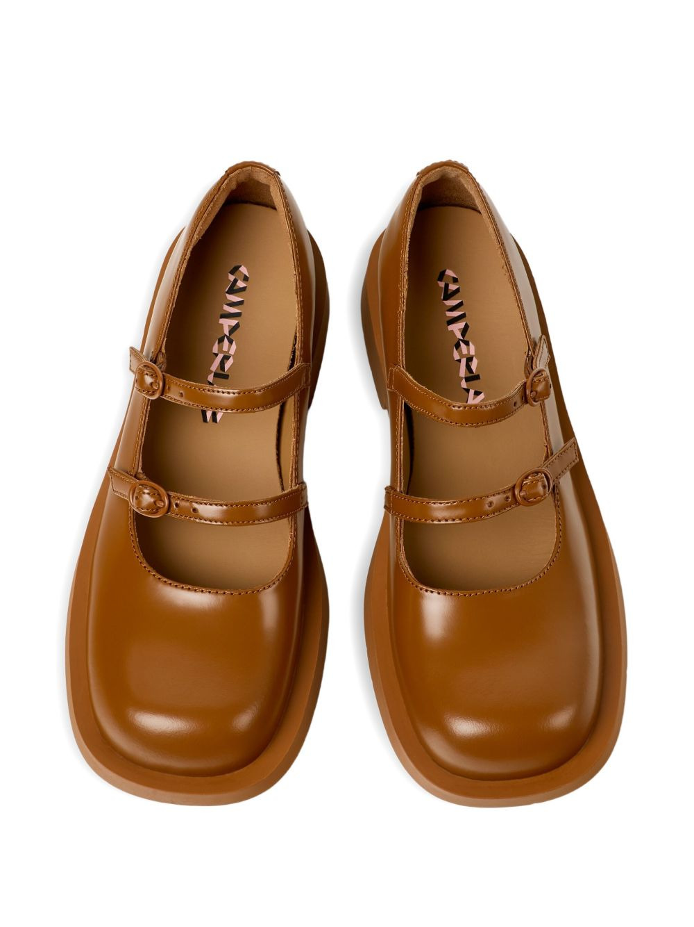 1978 double-buckle leather flat pumps - 4