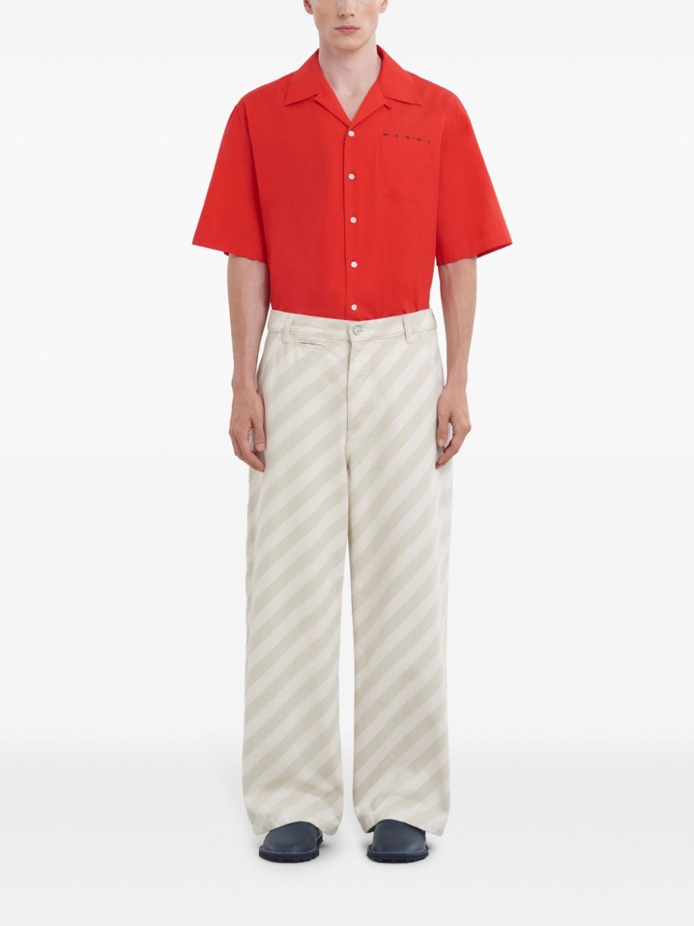 striped cotton trousers - 3