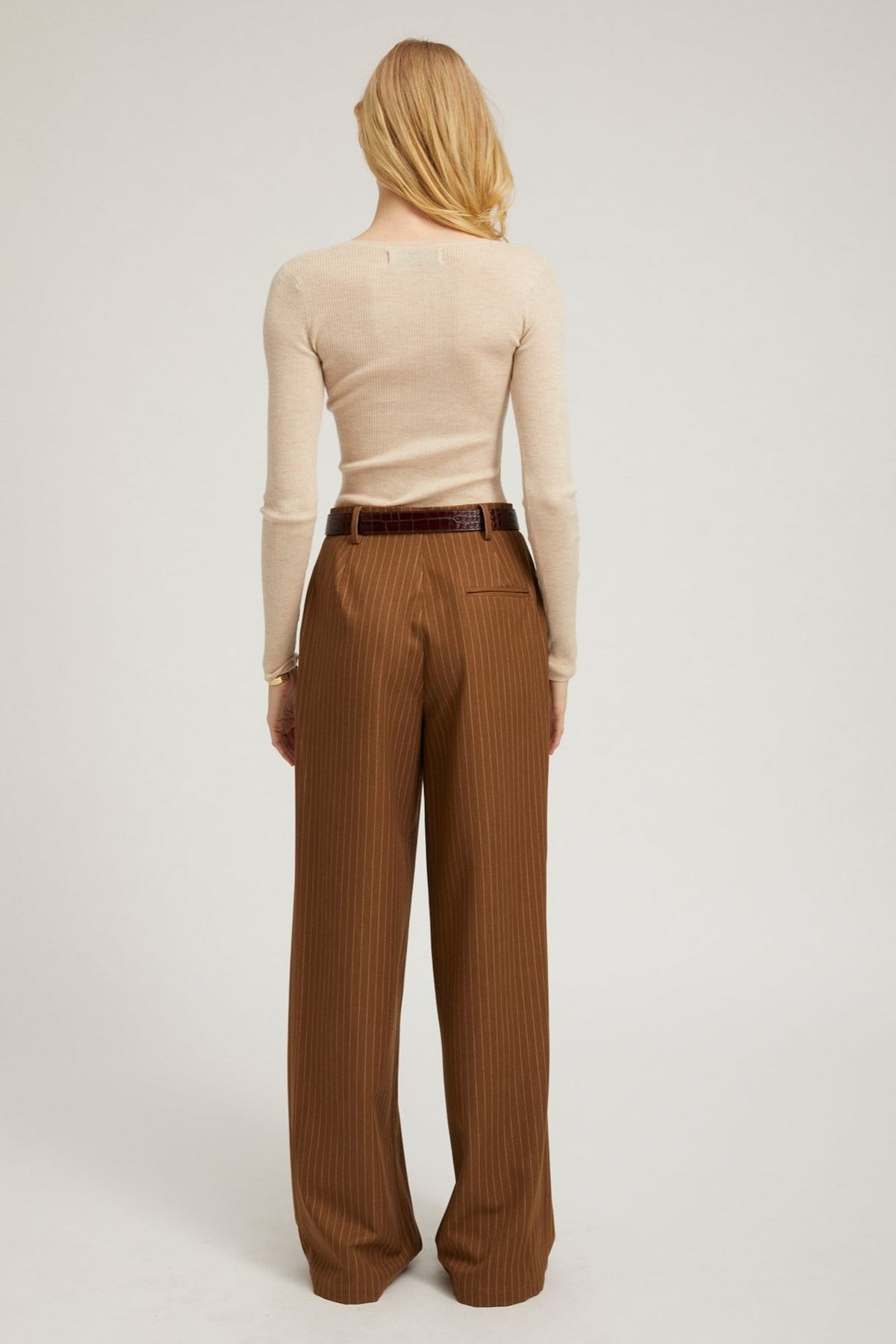 LATTE CASHMERE LONG SLEEVE BABY TEE - 4