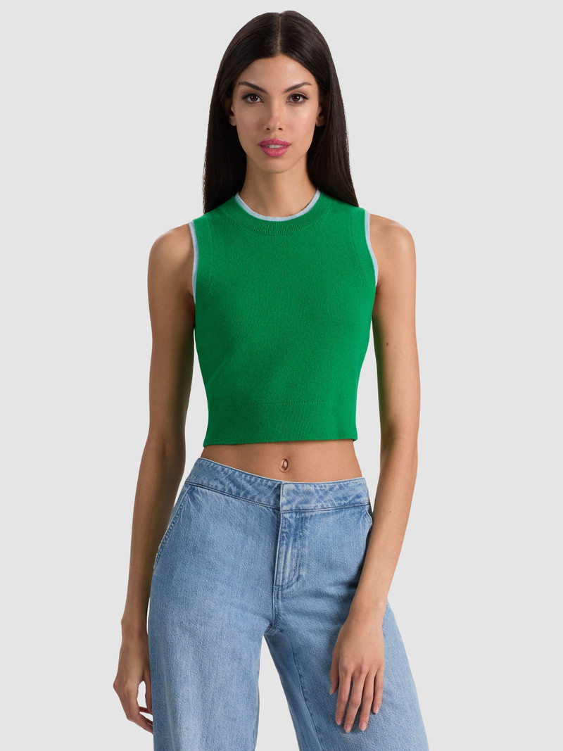 ARACELI TWO TONE CASHMERE TANK 2
