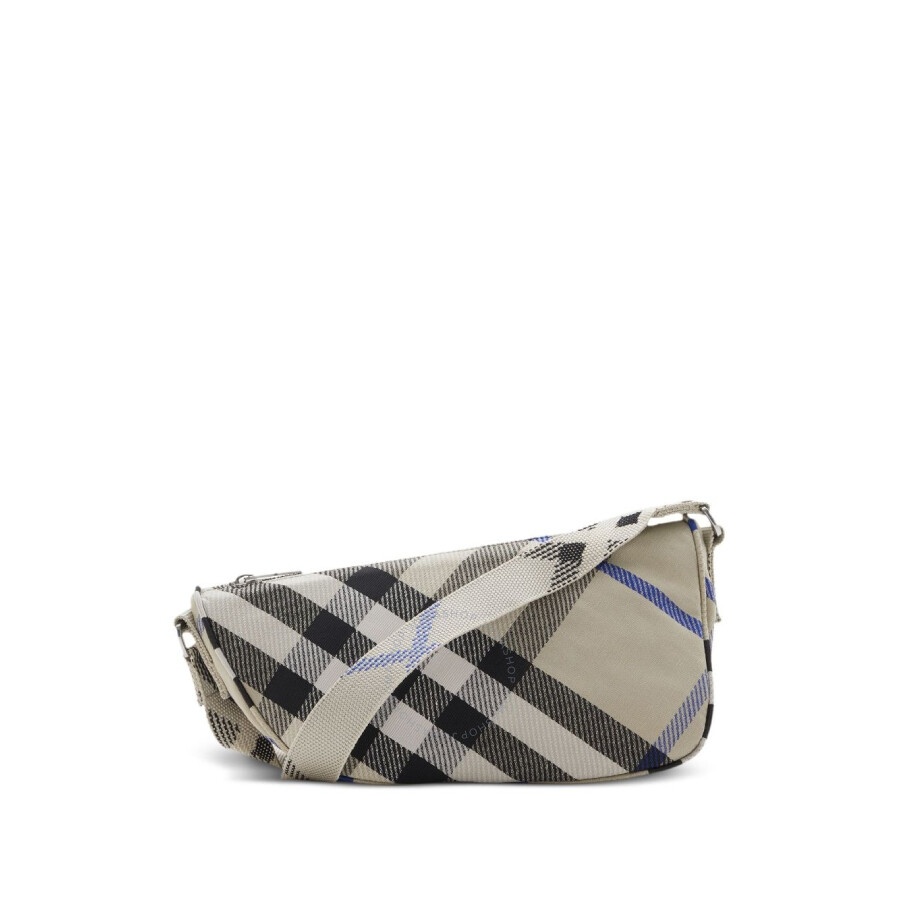 Burberry Small Shield Checked Pattern Messenger Bag - 2