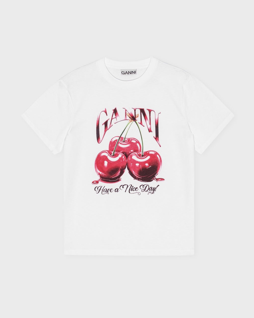 T-Shirt Basic Jersey Cherry Relaxed White - 1