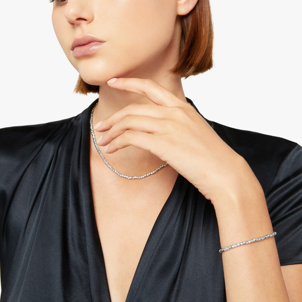 Silver Mini Granelli Necklace - 4