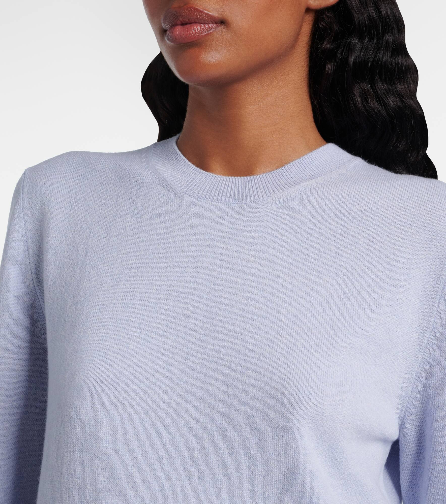 Lace-trimmed wool and cashmere sweater - 4