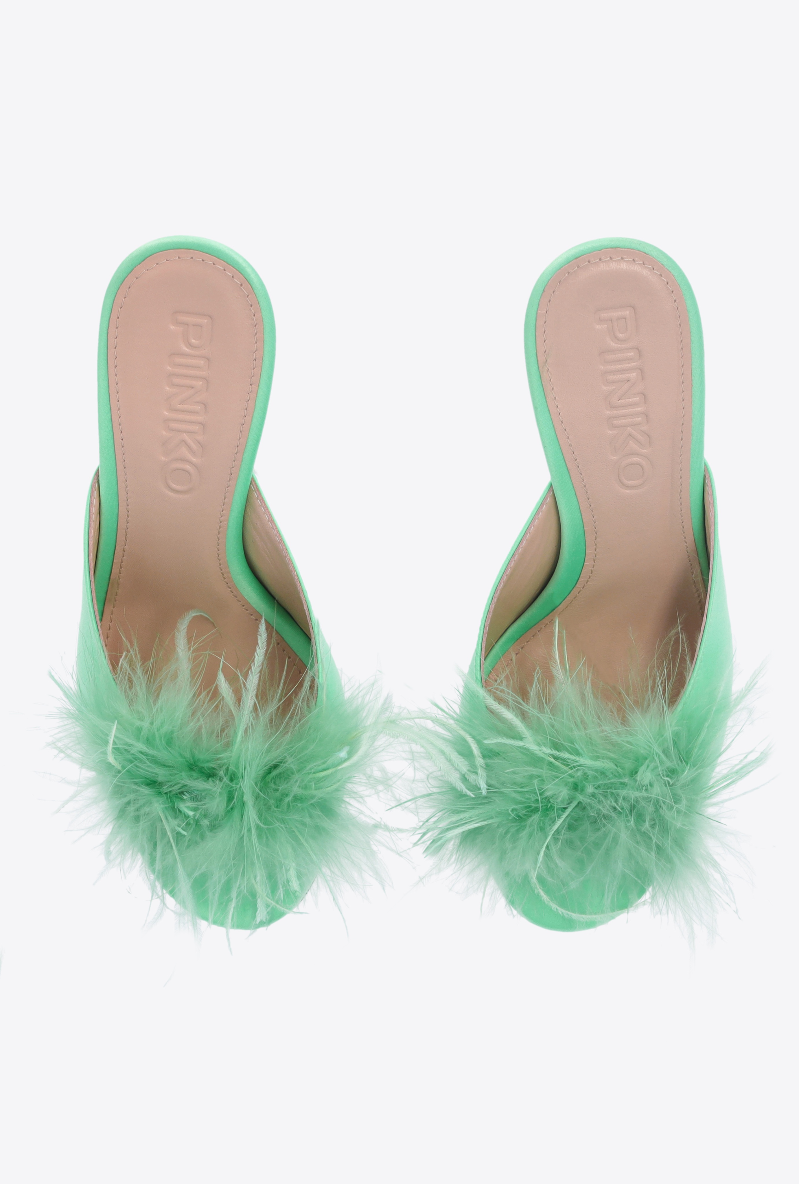 MULE SANDALS WITH FEATHERS - 8