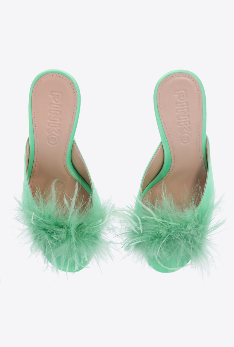 MULE SANDALS WITH FEATHERS 8