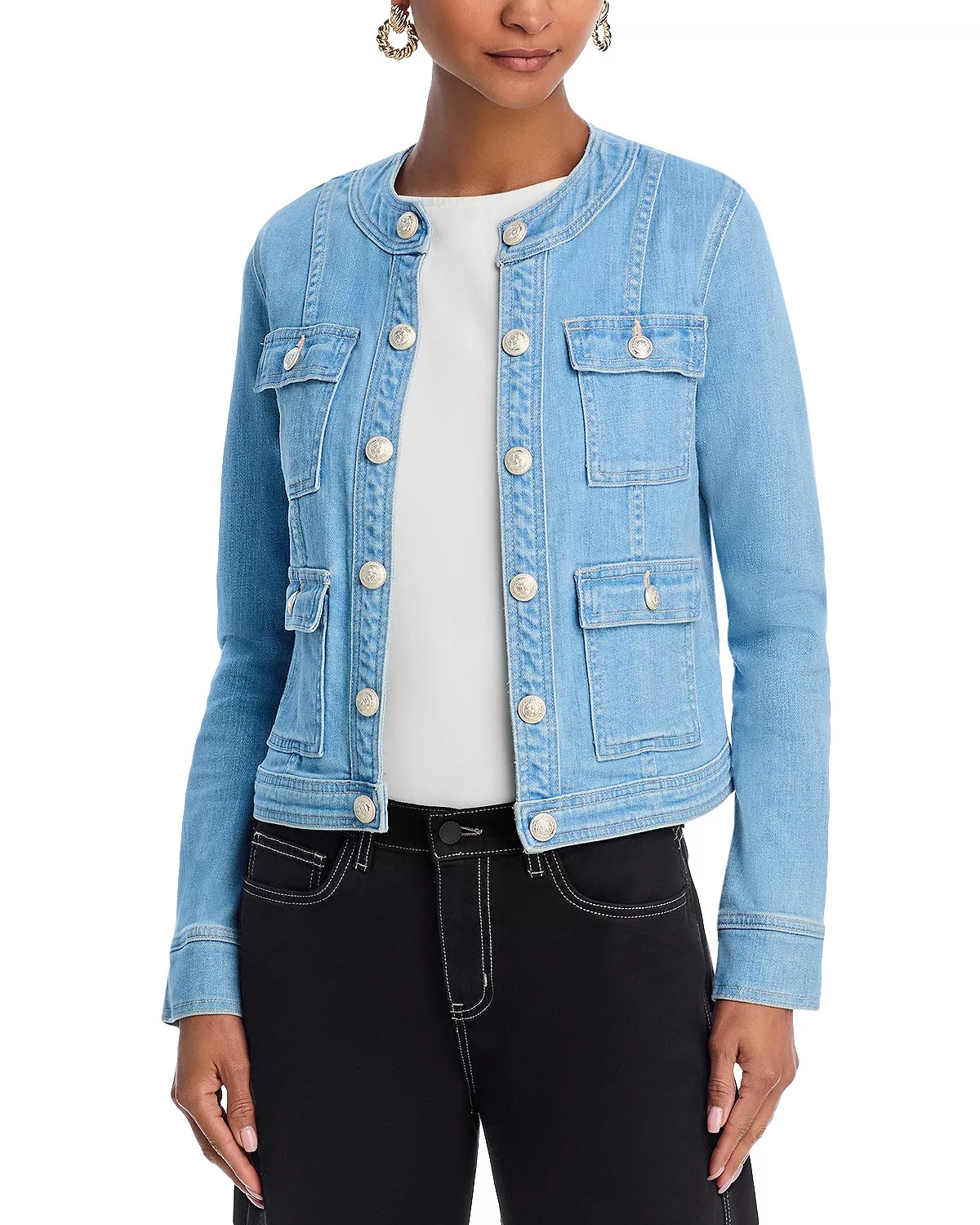 Yari Collarless Denim Jacket - 3