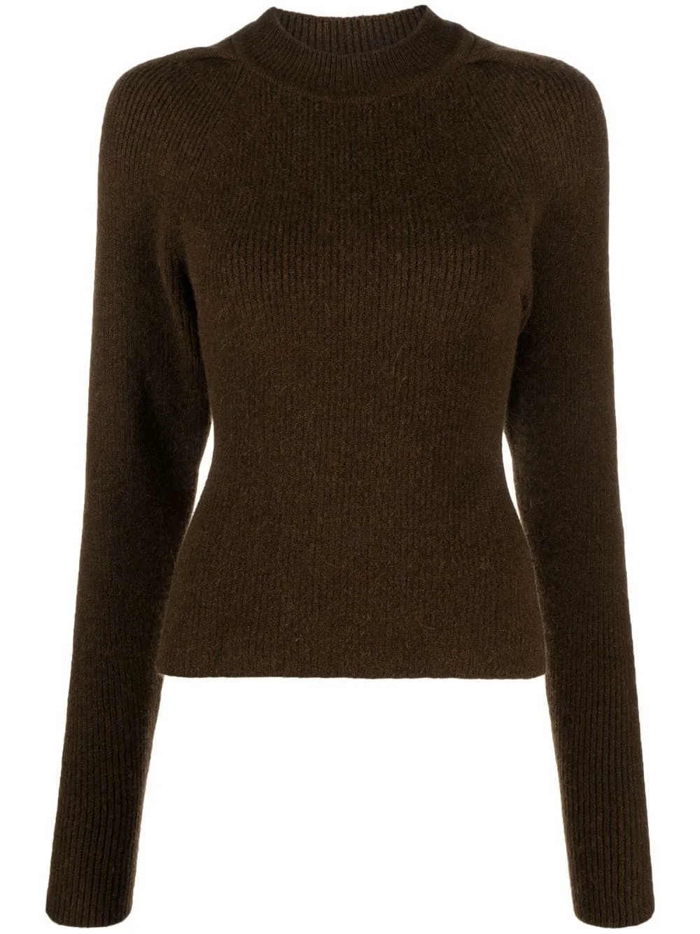 open-back ribbed-knit jumper - 1