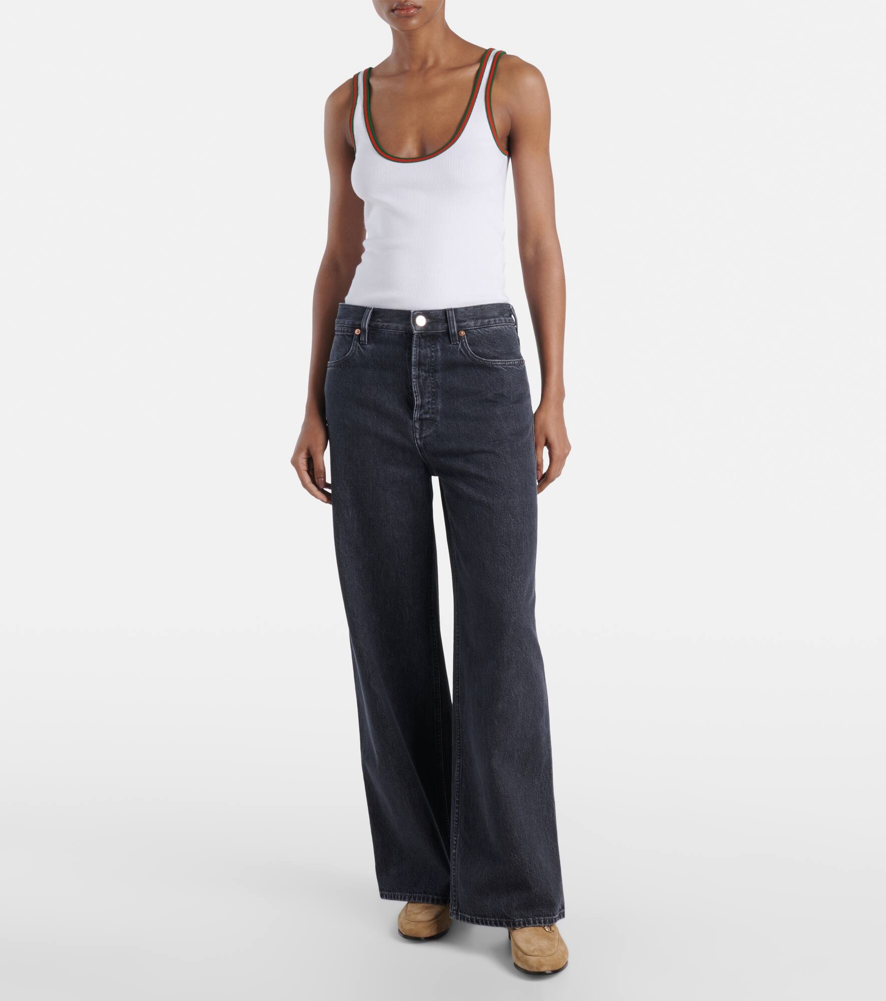 High-rise wide-leg jeans - 7