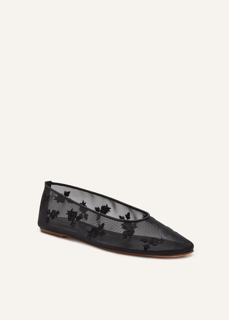 MAGDA BUTRYM Mesh ballet flats in black embroidery outlook