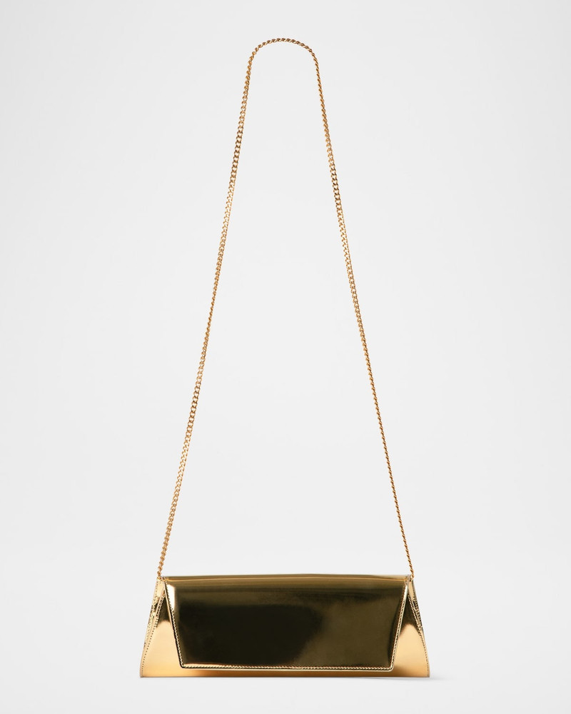 AKRIS Anouk Small Metallic Leather Clutch Bag outlook