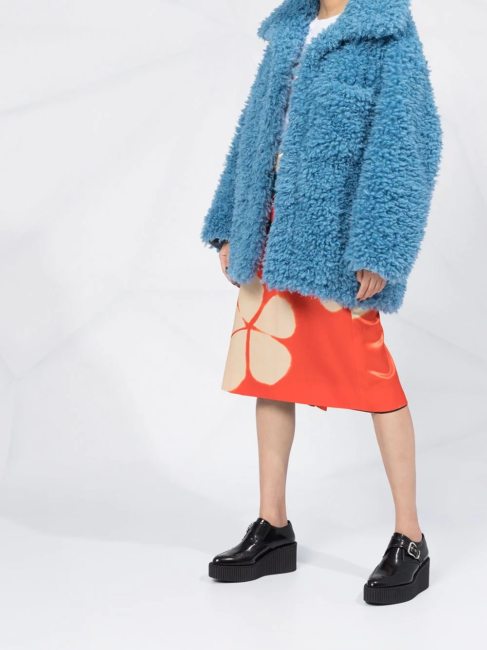 oversized textured open front coat - 4