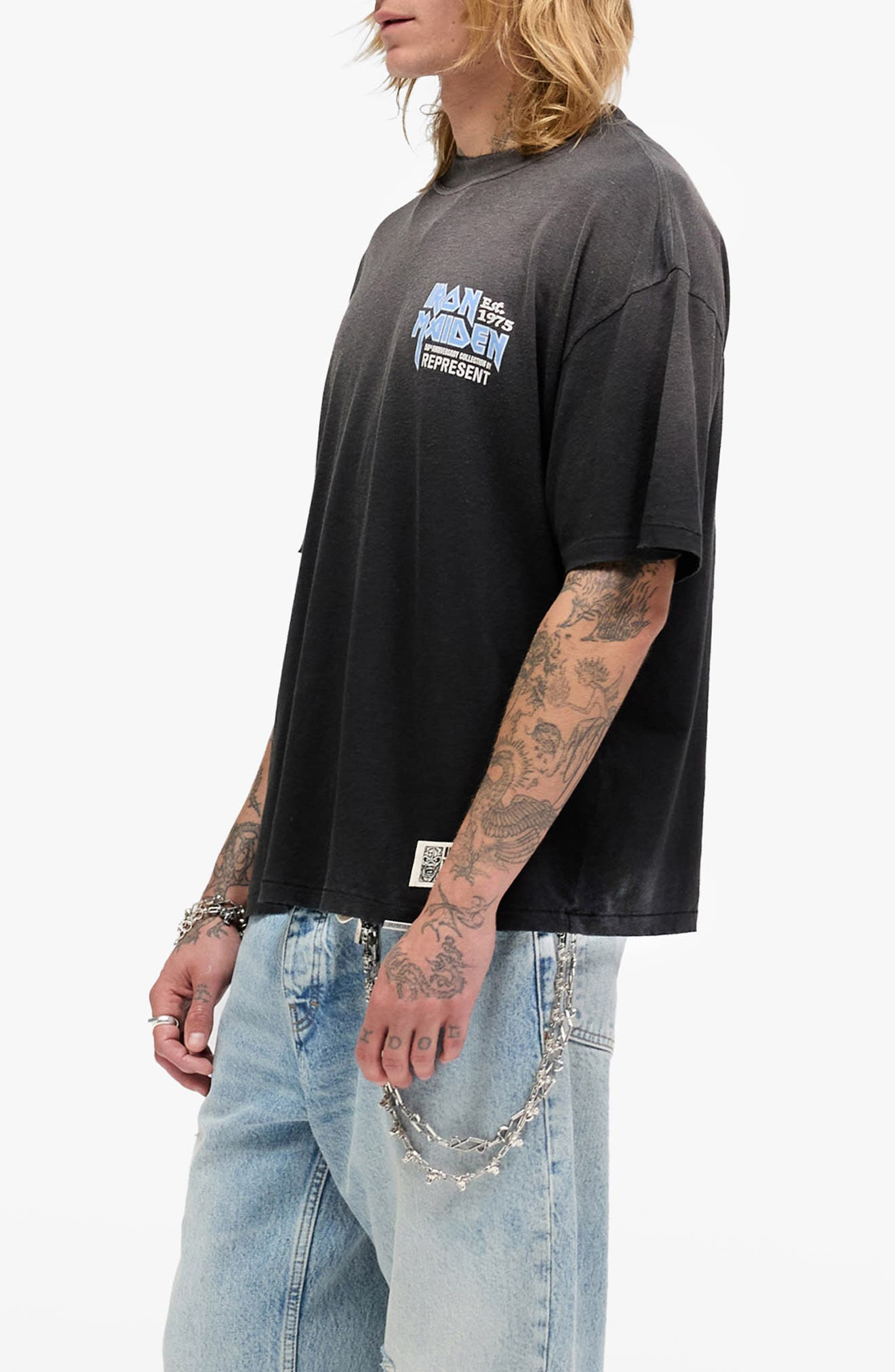 Represent Iron Maiden Anniversary Graphic T-Shirt in Stained Black at Nordstrom - 3