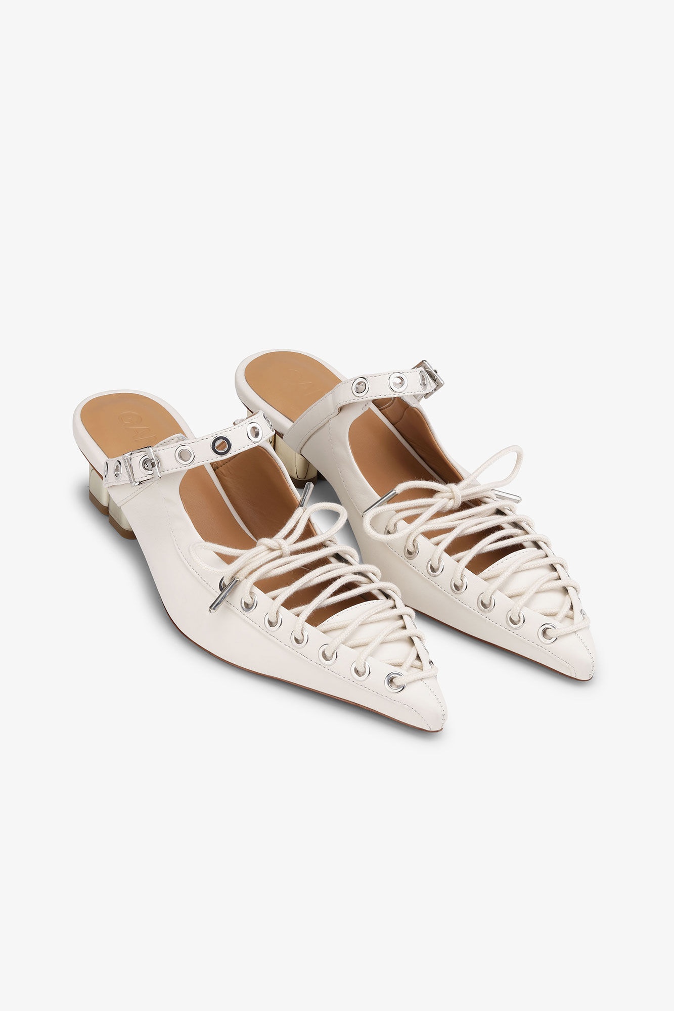 OFF-WHITE LACE-UP MULES - 2