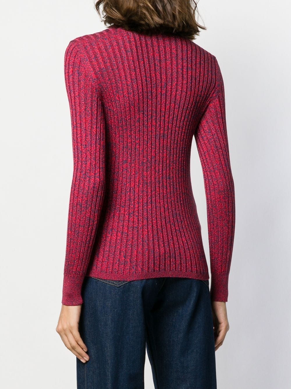 turtle neck ribbed sweater - 4