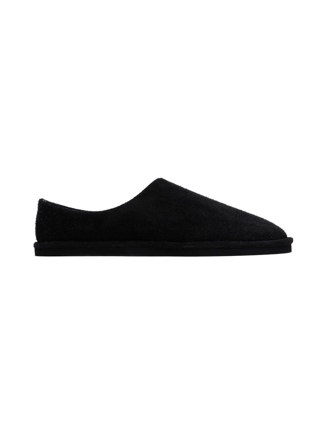 Black Suede Slippers - 1