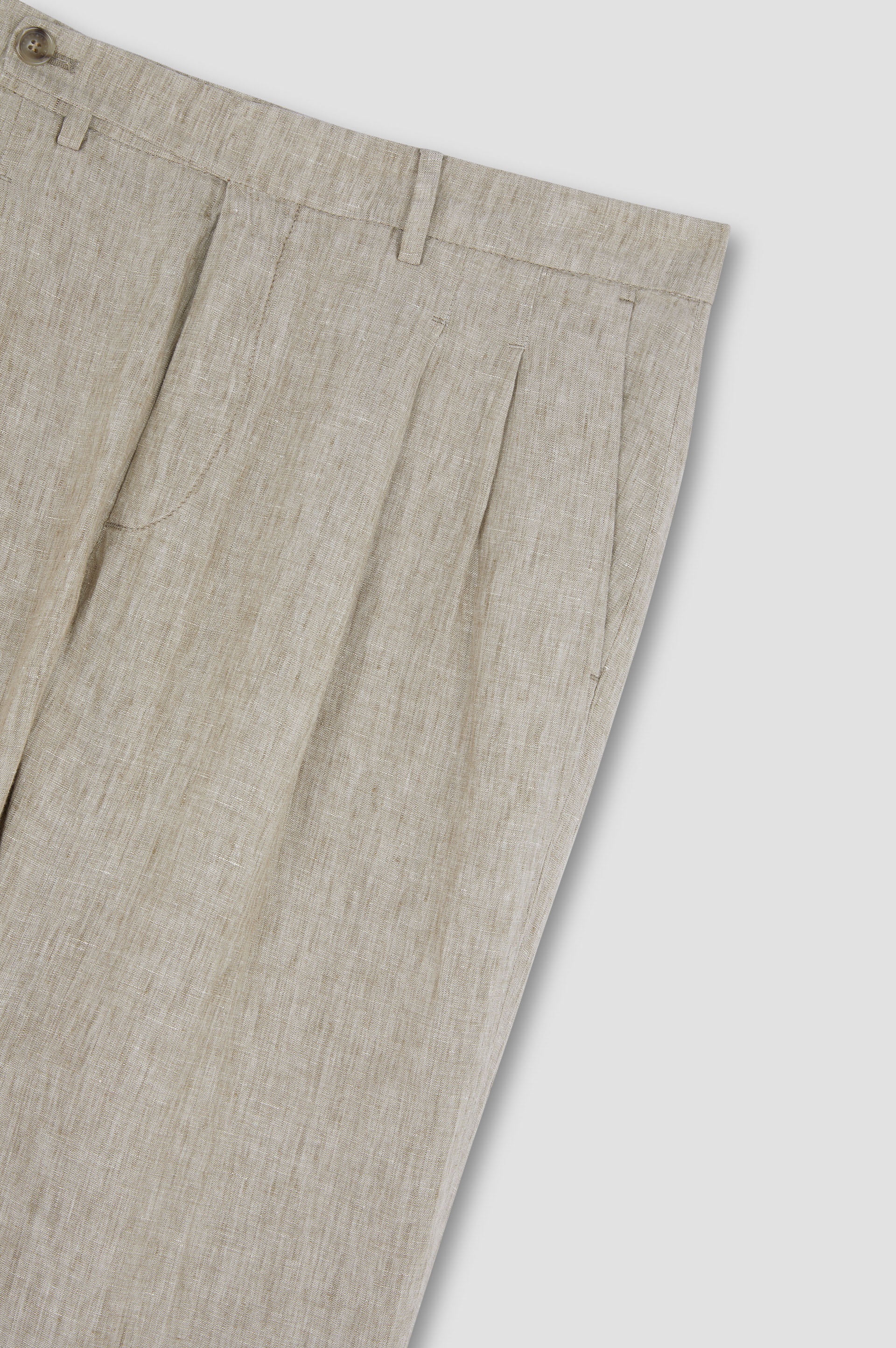 LINEN CHINO PANTS WITH PLEATS - 5