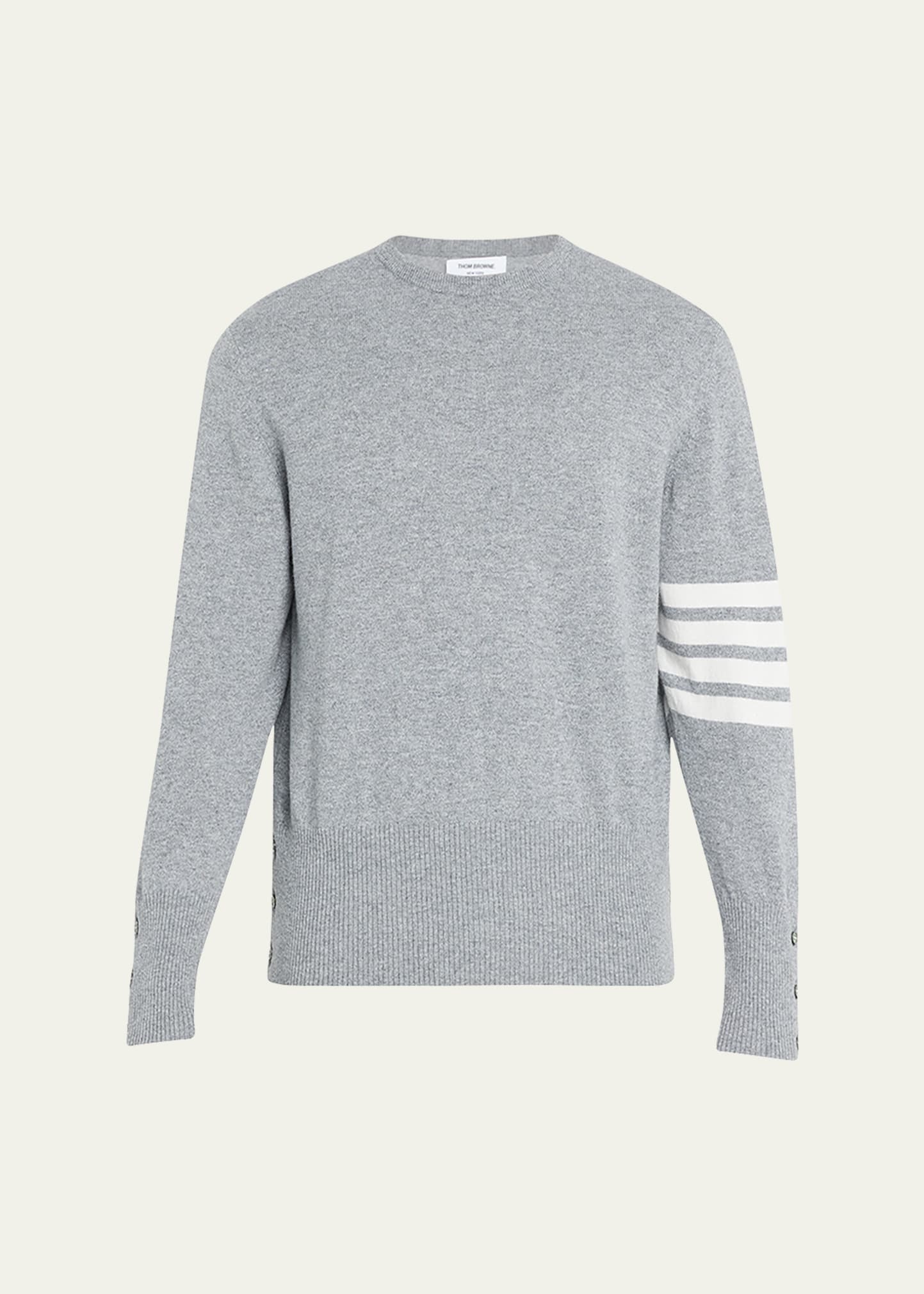 Men's Striped-Sleeve Cashmere Sweater - 1
