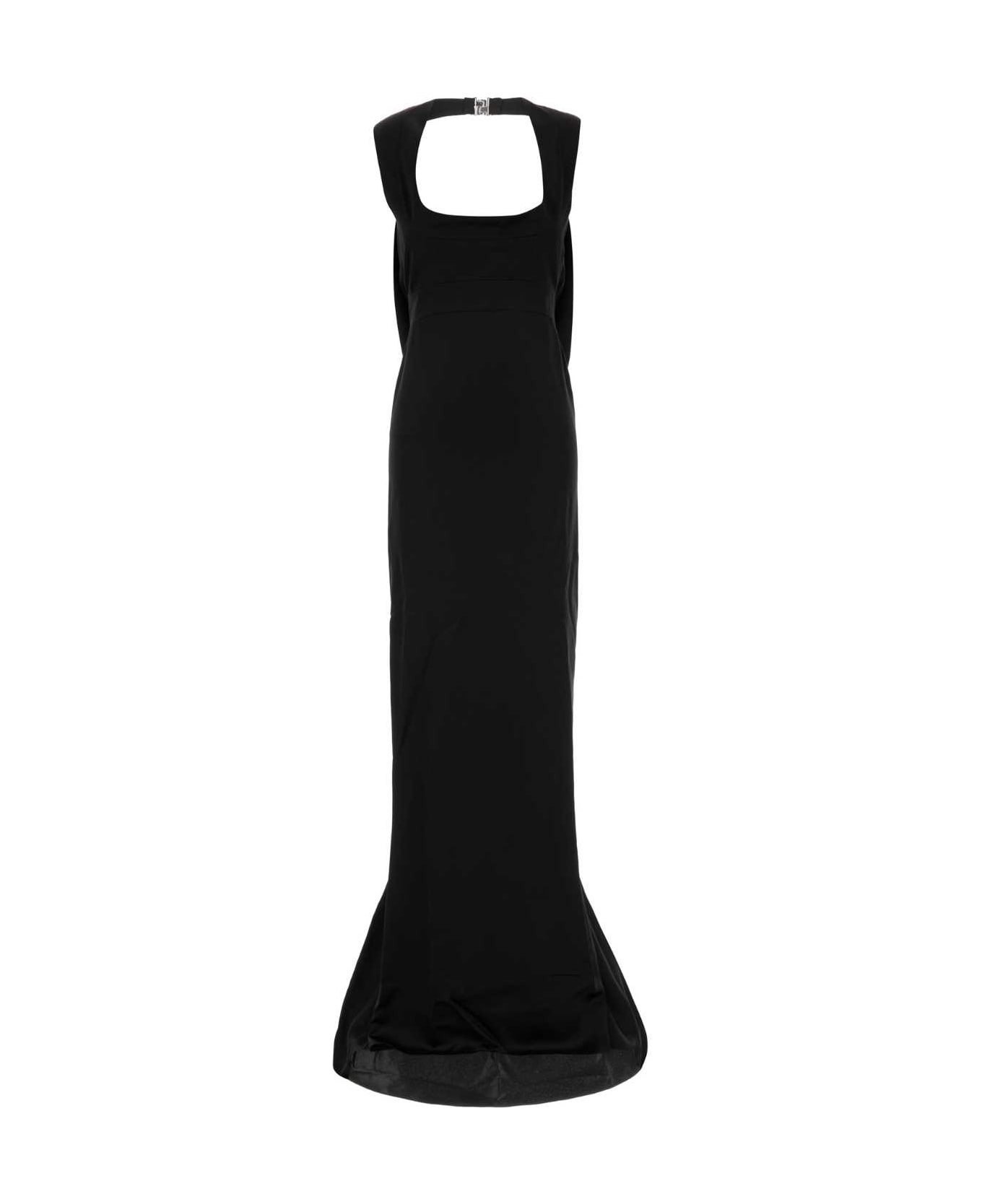 Black Satin Long Dress - 1