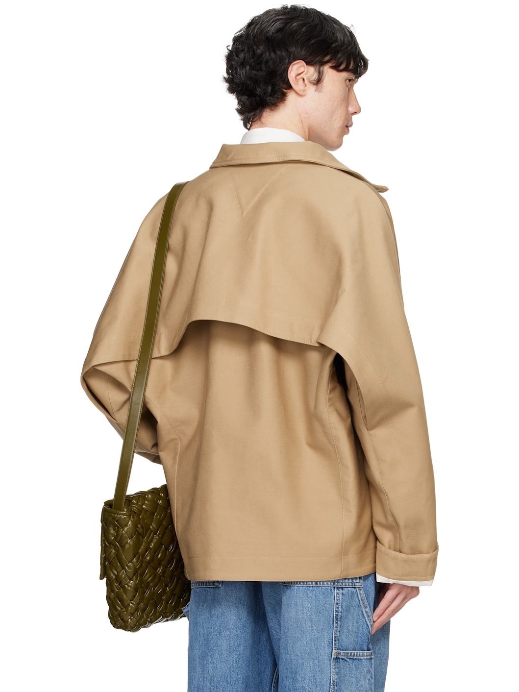 Beige Heavy Cotton Gabardine Jacket - 3