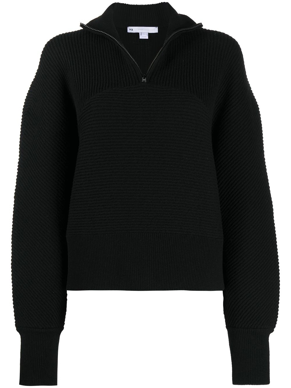 ribbed-knit zipped jumper - 1