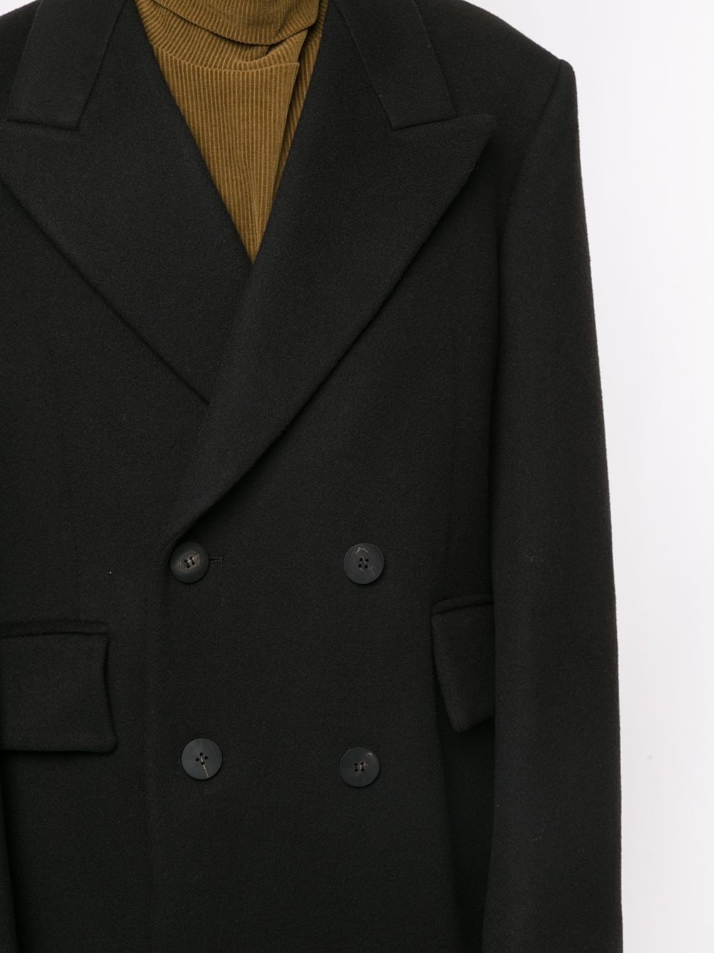 double-breasted wool coat - 5