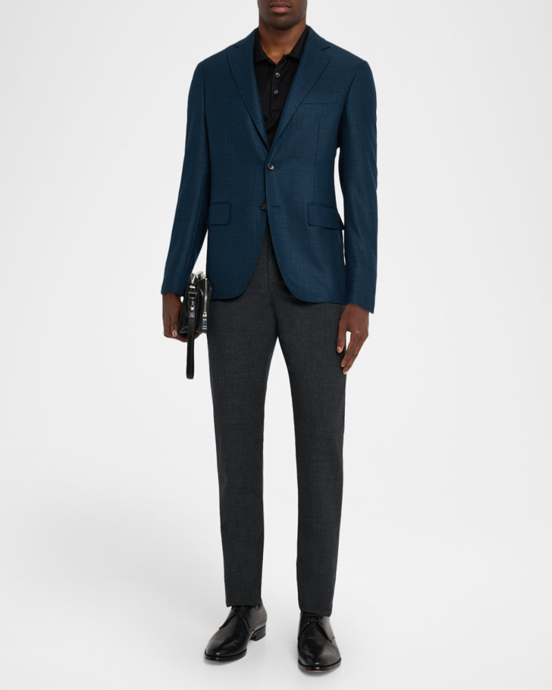 Canali Men's Wool Textured Notch Lapel Sport Coat outlook