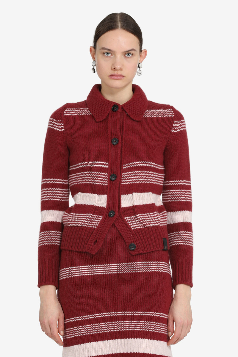 STRIPED CARDIGAN WITH COLLAR 1