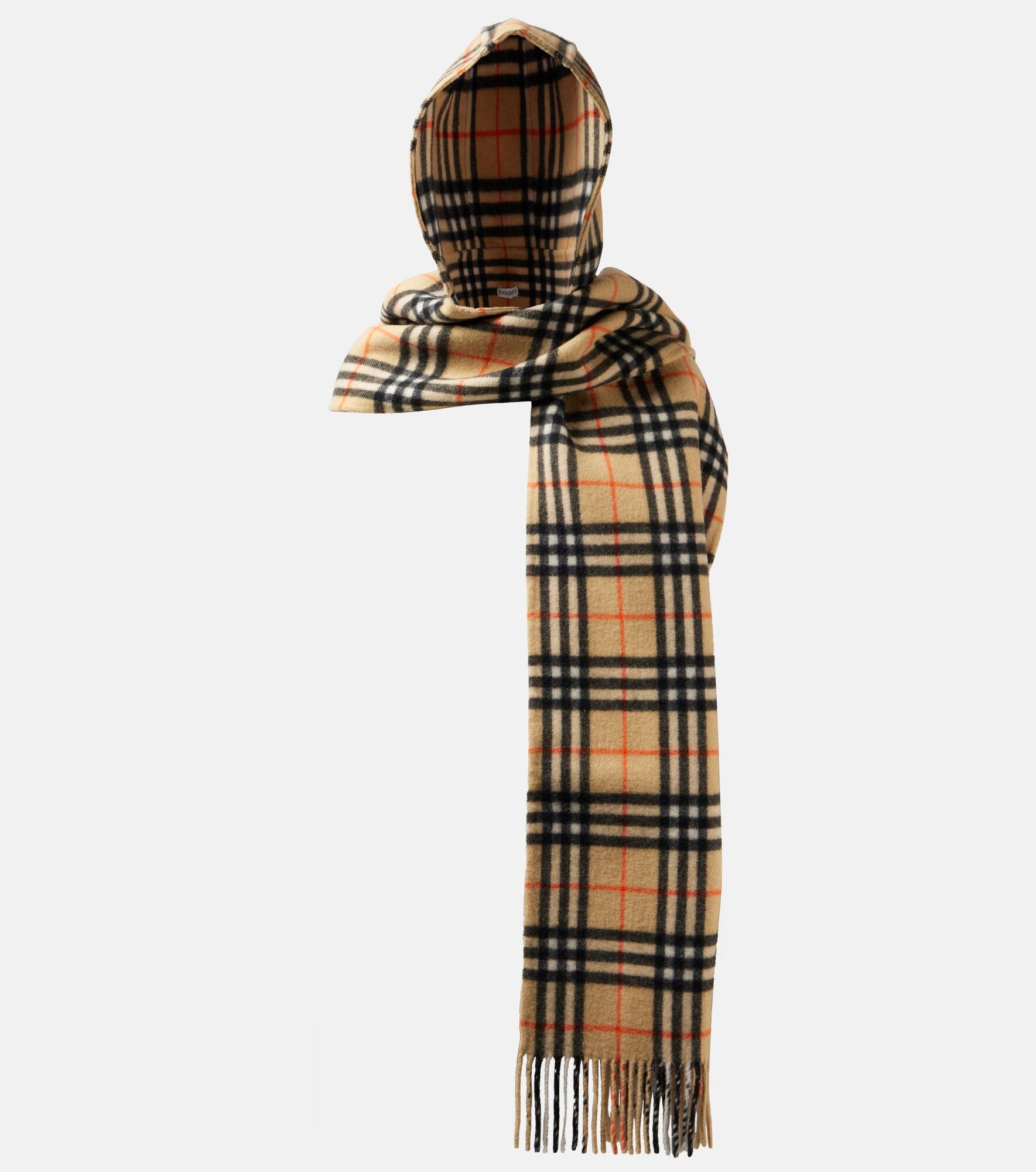 Burberry Check cashmere hooded scarf - 1