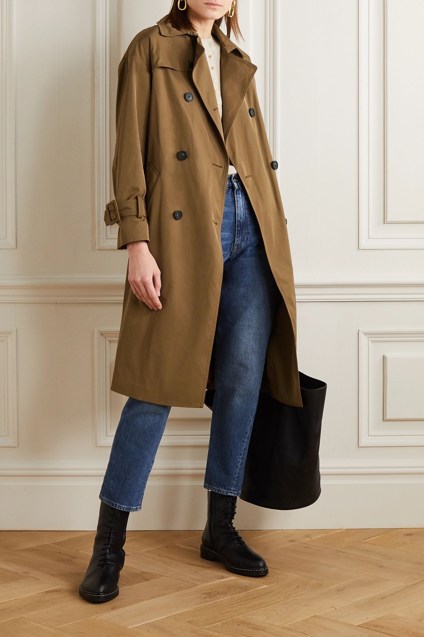 Belted gabardine trench coat - 2