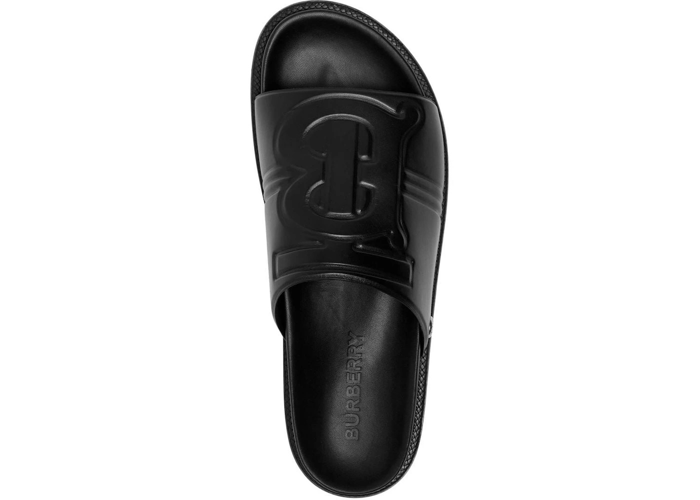 Burberry Thornton Leather Slides Black - 2