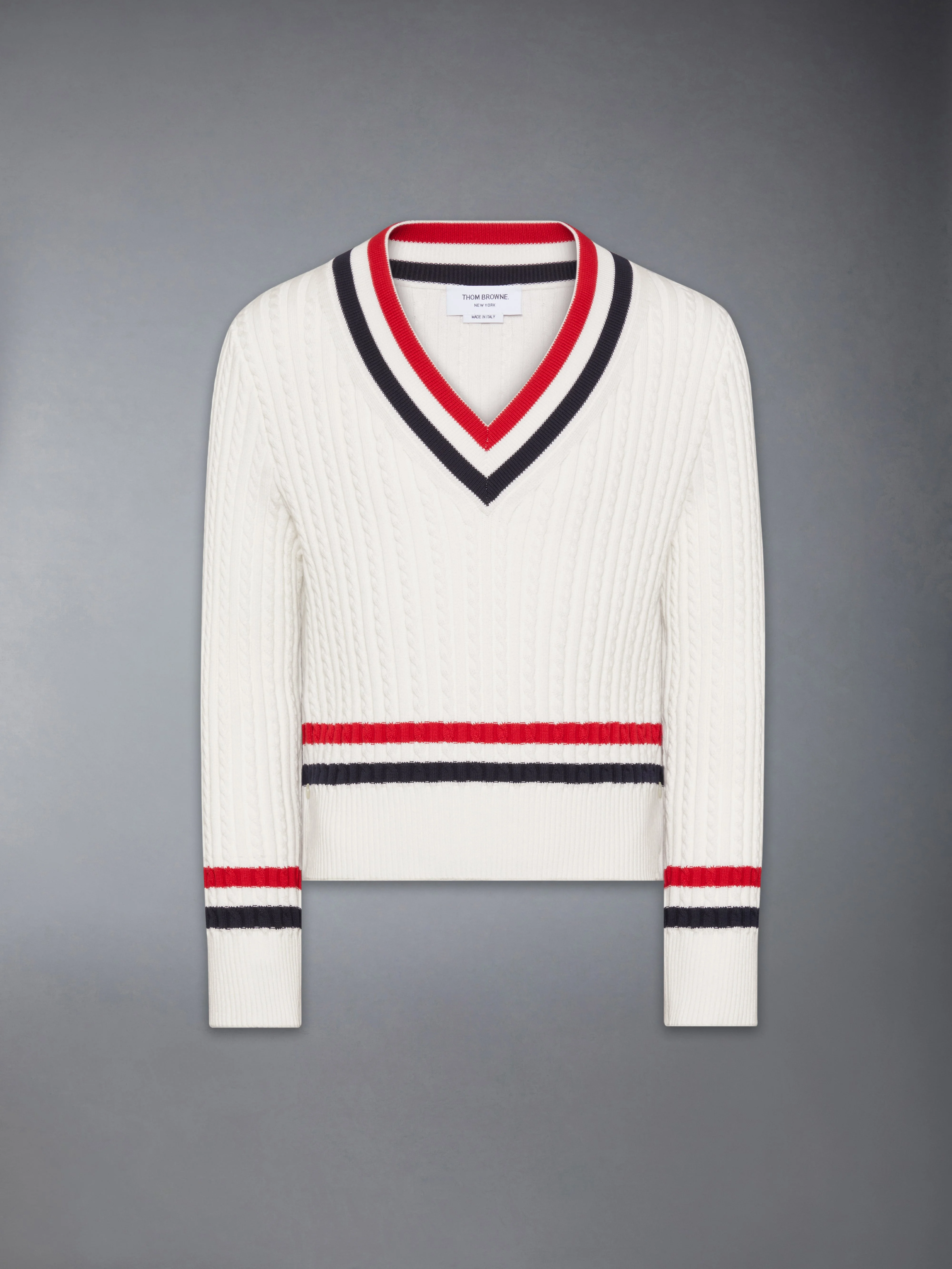 RWB STRIPE CRICKET PULLOVER - 1