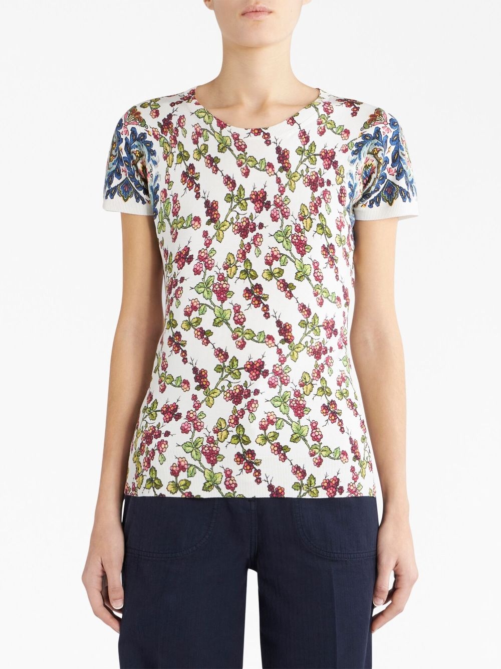 berry-motif cotton twin-set - 4
