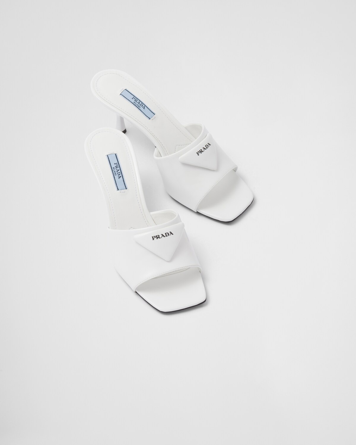 Brushed leather heeled slides - 4