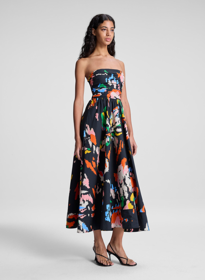 Tate Strapless Printed Midi Dress 4