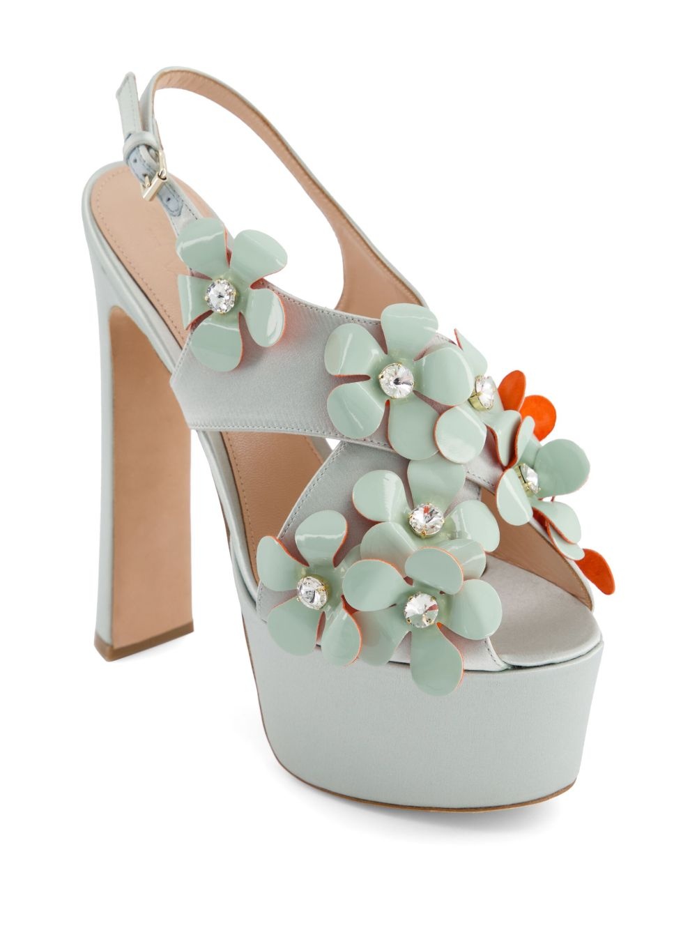 floral-appliqué sandals - 2
