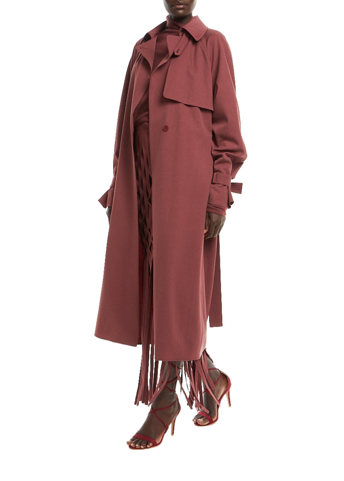 Wool Belted Trench Coat - 1