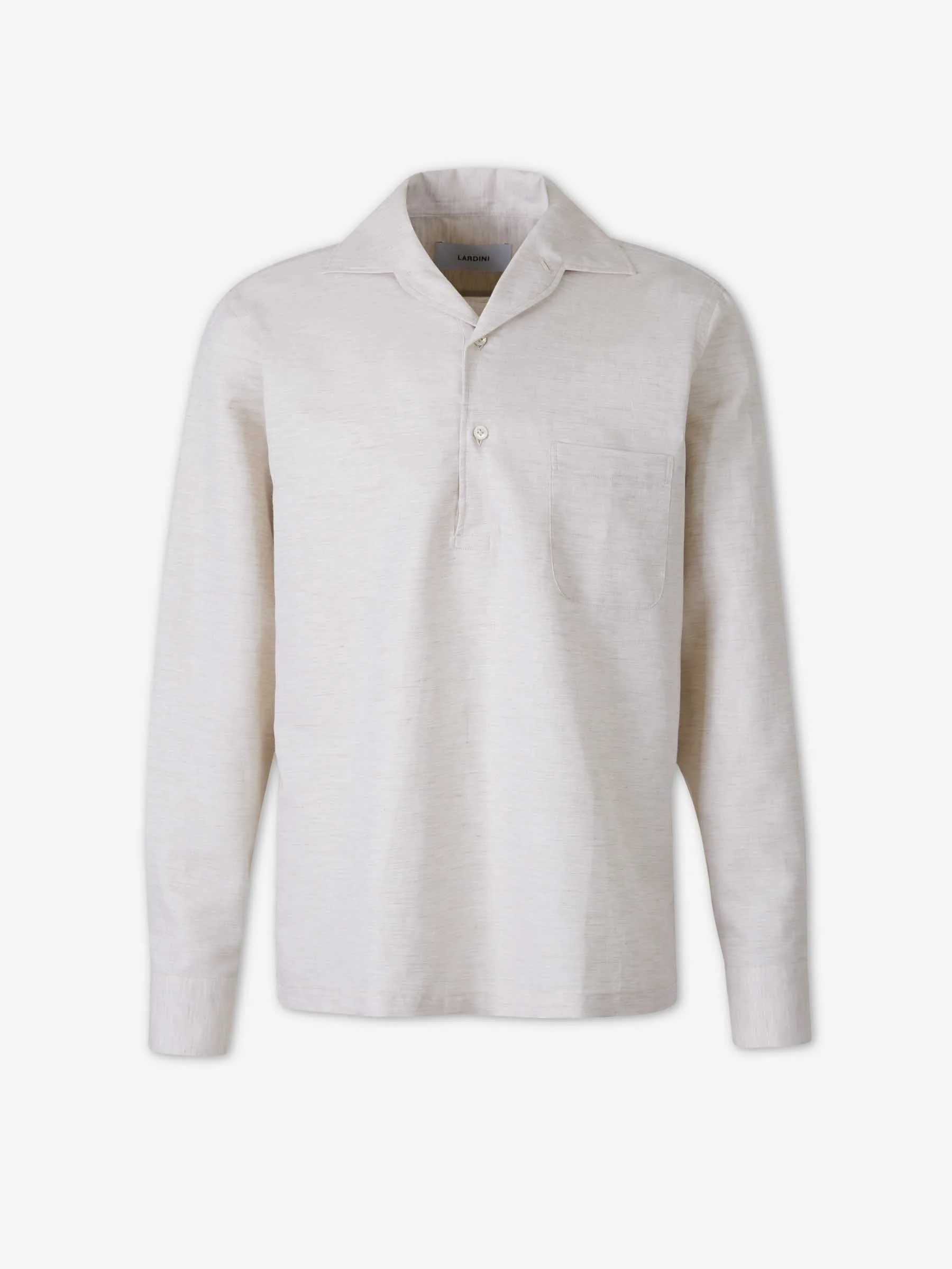 PLAIN LINEN POLO SHIRT - 1