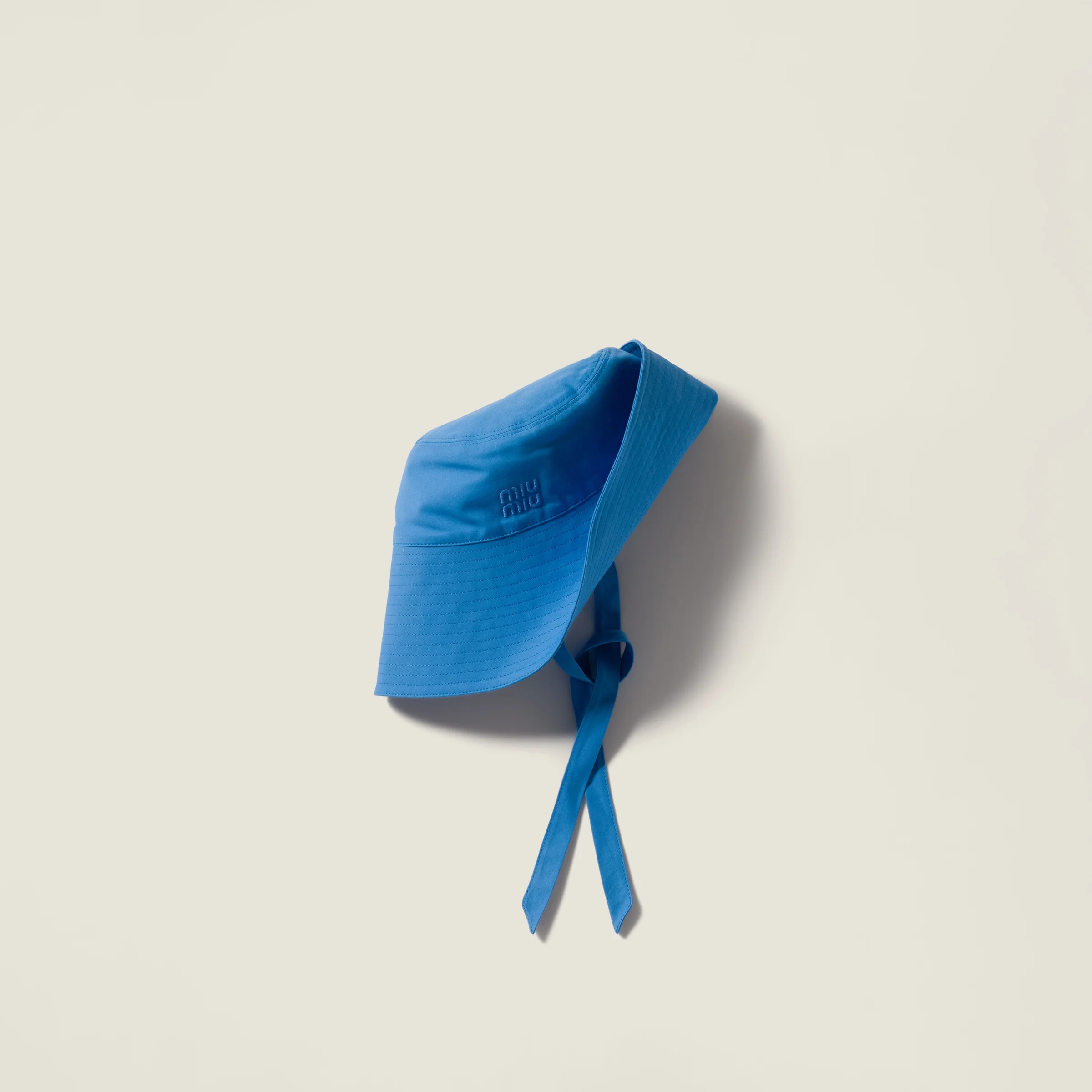 Wide-brimmed poplin bucket hat - 1