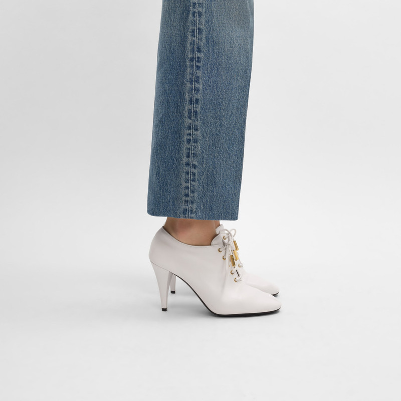 CELINE SOFT OXFORD - LACE-UP HEELED BALLERINA IN calfskin - vegetal tanning outlook