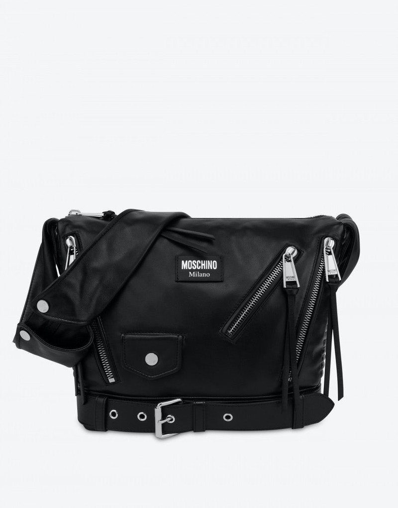 BIKER-STYLE NAPPA LEATHER CROSSBODY BAG 1