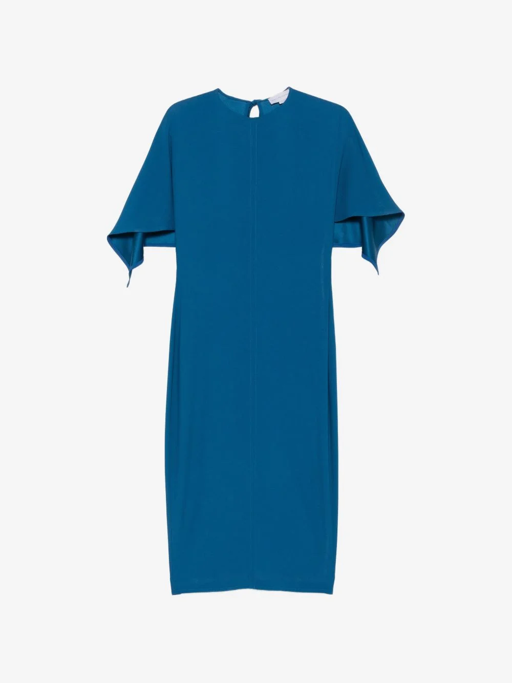 cape-sleeve tie-fastening midi dress - 1