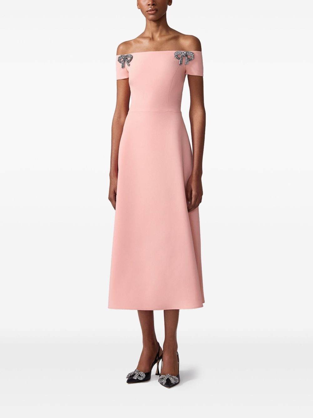 bow-appliqué midi dress - 2