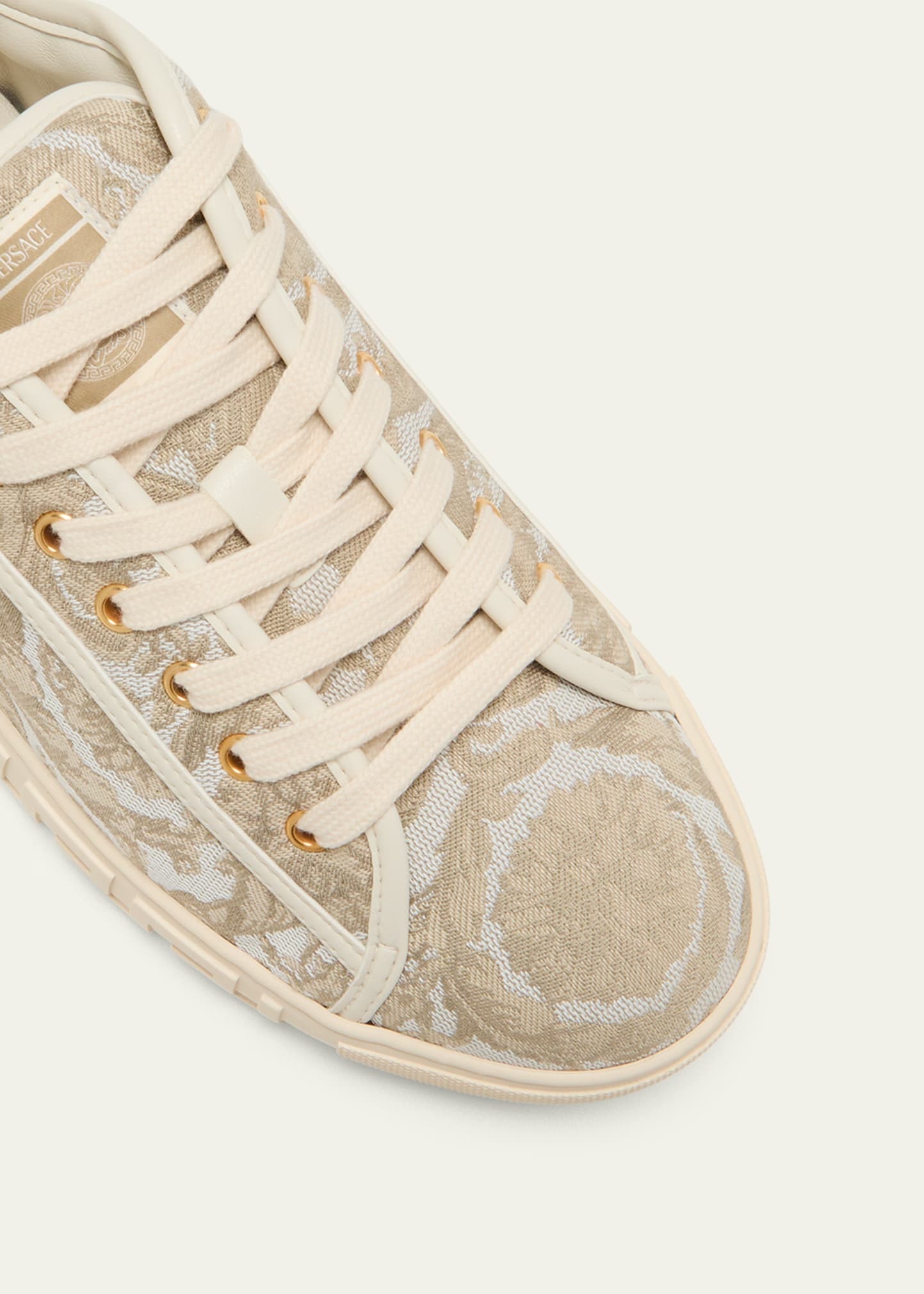 Men's La Greca Baroque Canvas Low-Top Sneakers - 5