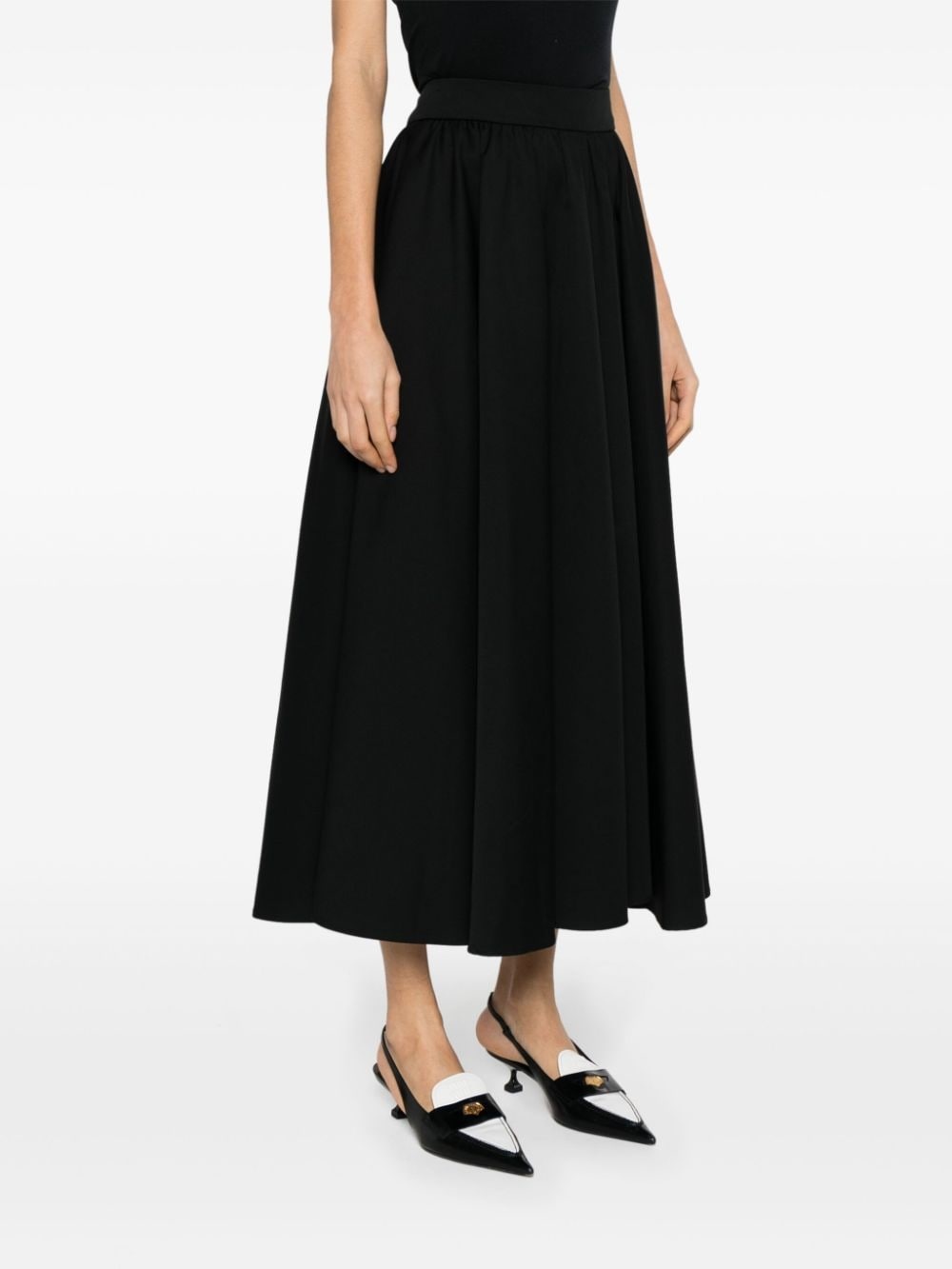 Volume gabardine midi skirt - 3