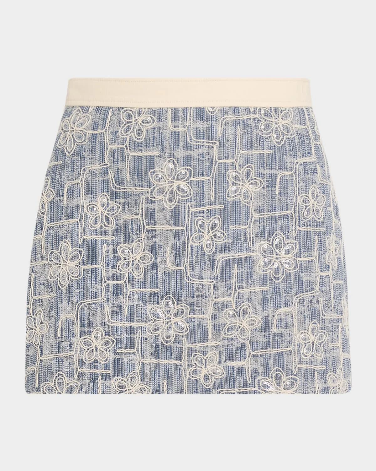 Theodore Floral Embroidered Mini Skirt - 1