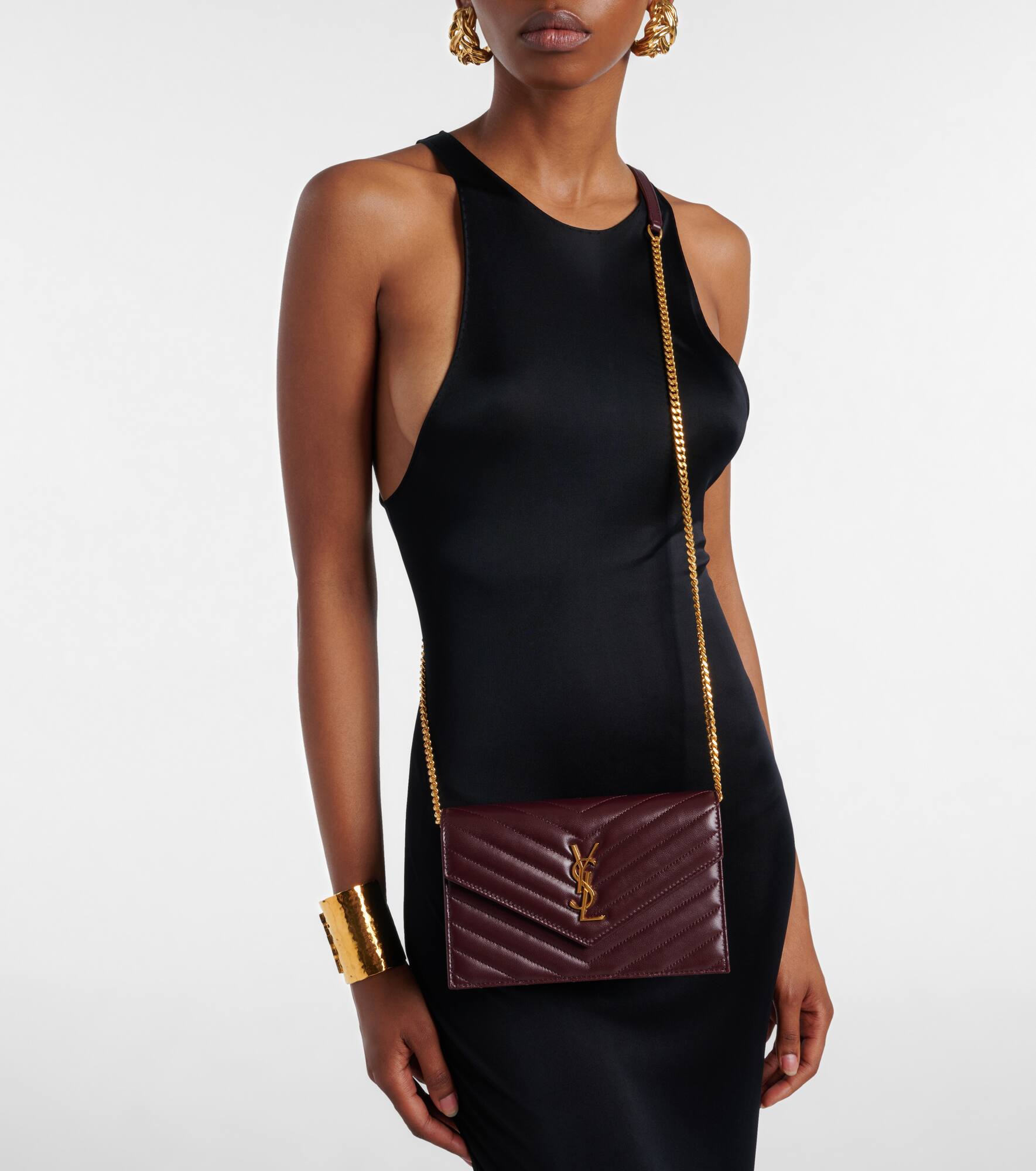 Cassandre Envelope leather wallet on chain - 7