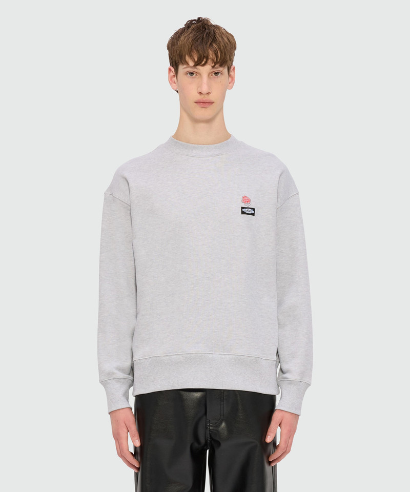 MSGM Grey melange jersey sweatshirt with MSGM patch outlook