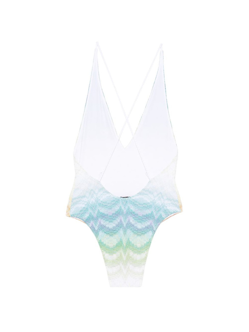 Missoni cross-back chevron swimsuit outlook